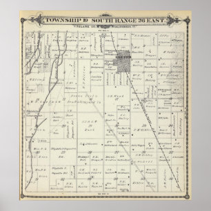 T19S R26E Tulare County Section Map Poster