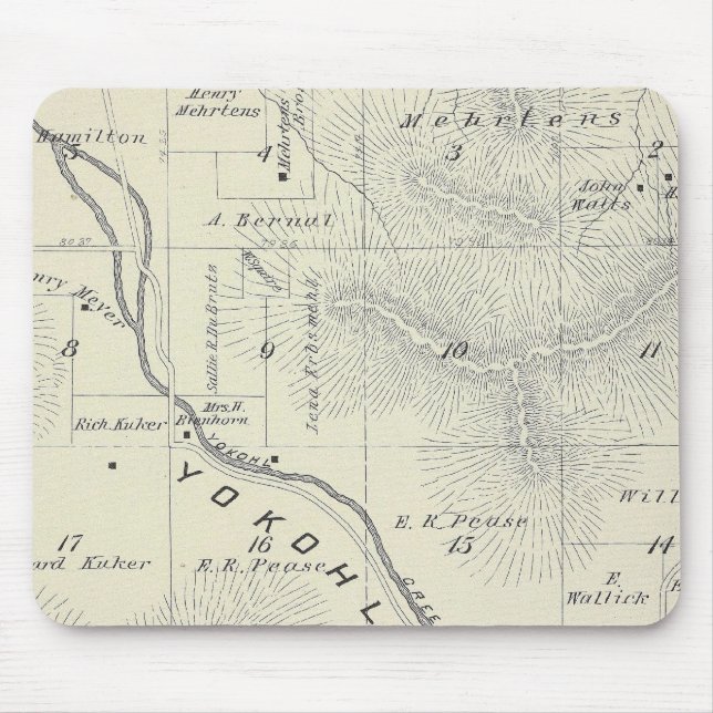 T19S R27E Tulare County Section Map Mouse Mat (Front)