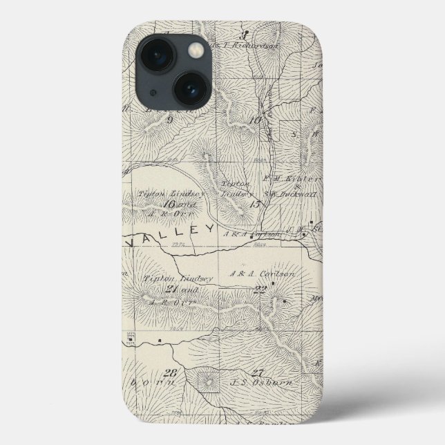 T19S R28E Tulare County Section Map Case-Mate iPhone Case (Back)