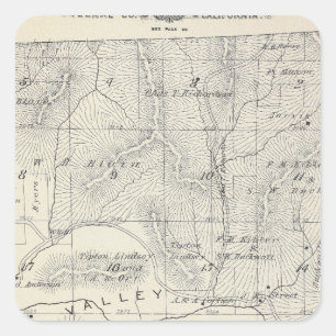 T19S R28E Tulare County Section Map Square Sticker