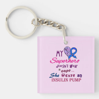 T1 Diabetes Awareness Key Chain My Superhero