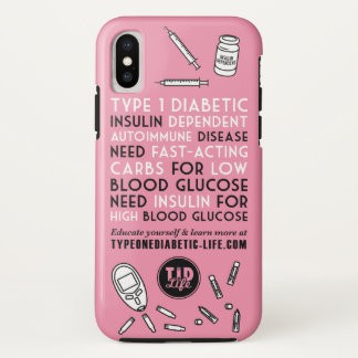 T1d Alert [Pink] iPhone X Case