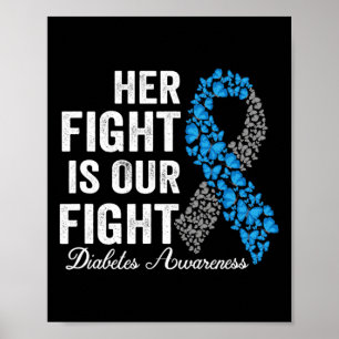 T1d Apparel Her Fight Is Our Fight Type 1 Diabetes Poster