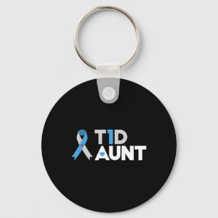 T1D Aunt  Diabetes Awareness Type 1 Insulin Pancre Key Ring