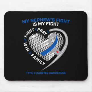 T1D Aunt Juvenile Diabetic Awareness Nephew Type 1 Mouse Mat