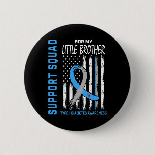 T1d Awareness Flag Little Brother Type 1 Diabetes 6 Cm Round Badge
