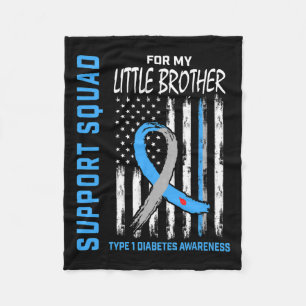 T1d Awareness Flag Little Brother Type 1 Diabetes Fleece Blanket