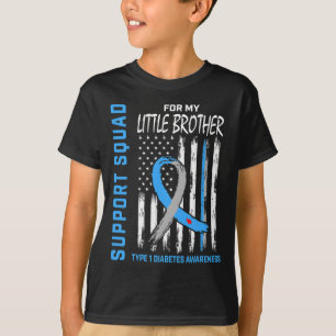 T1d Awareness Flag Little Brother Type 1 Diabetes  T-Shirt
