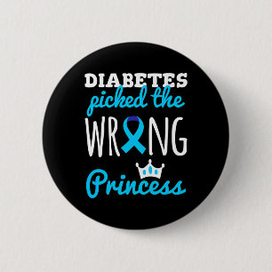 T1d Awareness Princess Girls Diabetic Diabetes Awa 6 Cm Round Badge