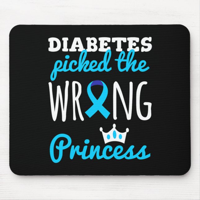 T1d Awareness Princess Girls Diabetic Diabetes Awa Mouse Mat (Front)