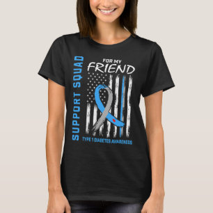 T1d Awareness Us Flag Friend Type 1 Diabetes Match T-Shirt
