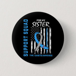 T1d Awareness Us Flag Sister Type 1 Diabetes Match 6 Cm Round Badge