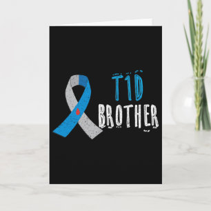 T1d Brother Blue Ribbon Type 1 Diabetes Awareness  Card