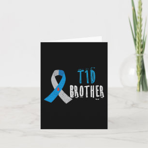 T1D brother blue ribbon type 1 diabetes awareness  Card