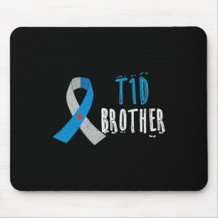 T1d Brother Blue Ribbon Type 1 Diabetes Awareness Mouse Mat