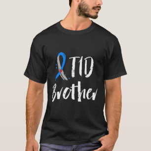 T1D Brother  Type 1 Diabetes Awareness Blue Gray R T-Shirt