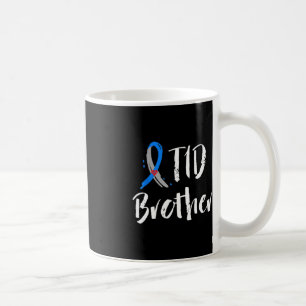 T1D Brother  Type 1 Diabetes Awareness Blue Grey R Coffee Mug