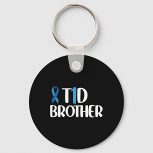 T1d Brother Type 1 Diabetes Awareness Brother Kids Key Ring