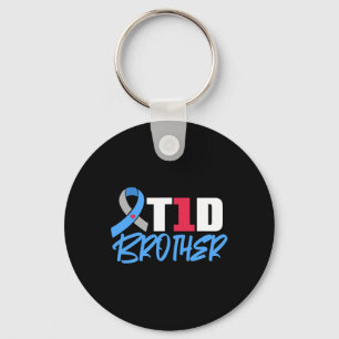 T1D Brother Type 1 Diabetes Awareness Sibling Key Ring