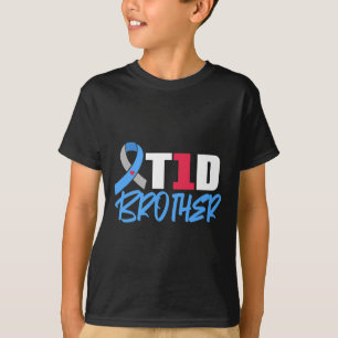 T1D Brother Type 1 Diabetes Awareness Sibling T-Shirt