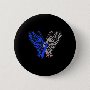 T1d Butterfly Type 1 Diabetes Awareness Ribbon  6 Cm Round Badge