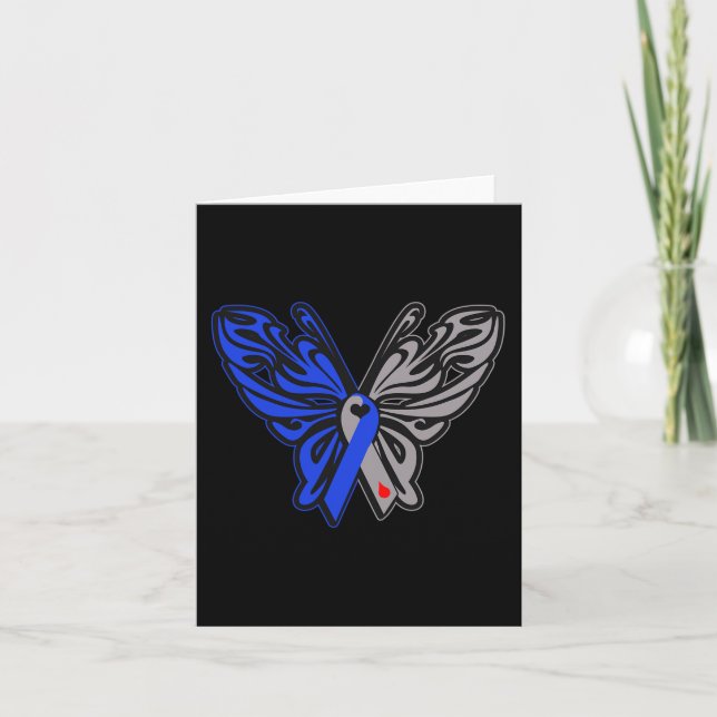 T1D Butterfly Type 1 Diabetes Awareness Ribbon  Card (Front)