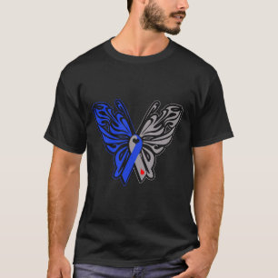 T1d Butterfly Type 1 Diabetes Awareness Ribbon  T-Shirt