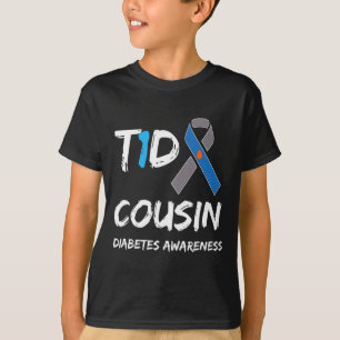 T1d Cousin Type 1 Diabetes Awareness Ribbon  T-Shirt