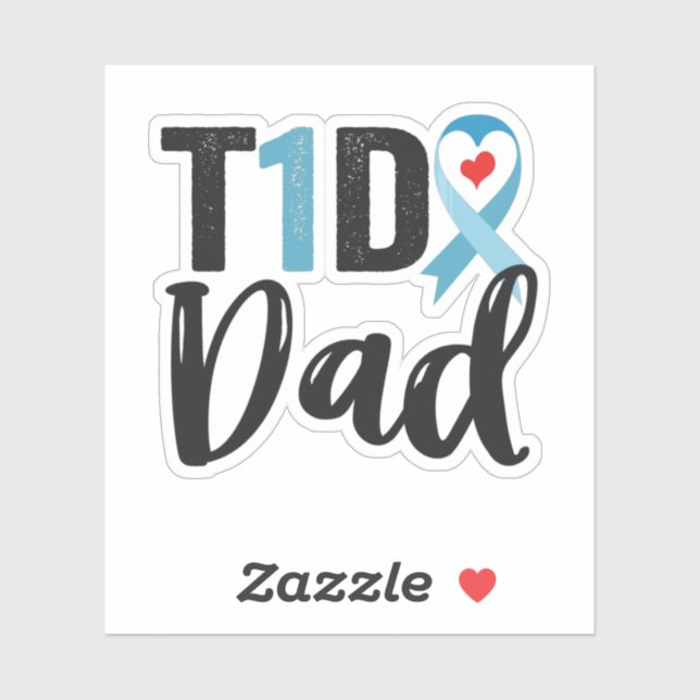 T1D dad Diabetes Awareness blue Ribbon Family Gift (Sheet)