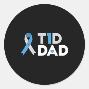 T1d Dad Diabetes Awareness Type 1 Father Insulin Classic Round Sticker
