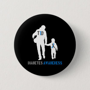 T1d Dad Type 1 And Son Diabetic Diabetes Awareness 6 Cm Round Badge