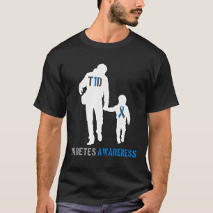 T1d Dad Type 1 And Son Diabetic Diabetes Awareness T-Shirt
