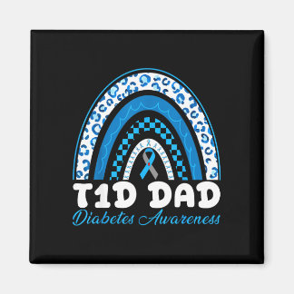 T1d dad type 1 diabetes awareness blue grey ribbon magnet