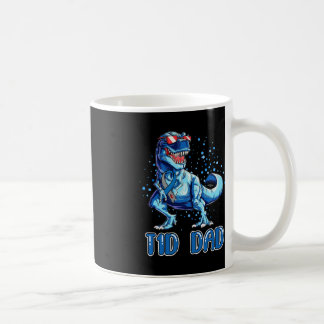 T1D Dad  Type 1 Diabetes Ribbon T Rex Dinosaur Boy Coffee Mug