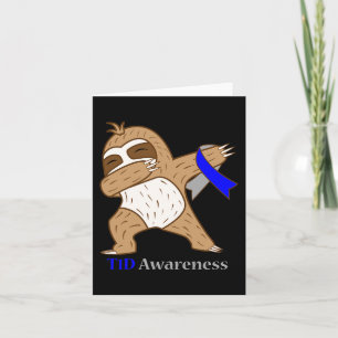 T1D Diabetes Awareness Ribbon Dabbing Sloth Warrio Card