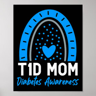 T1D Diabetes Day Costumes Type 1 Diabetic Mum Wife Poster