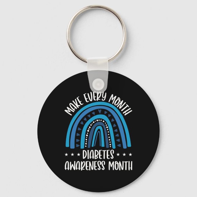 T1d Diabetes Support Every Month Diabetes Awarenes Key Ring (Front)