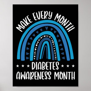T1d Diabetes Support Every Month Diabetes Awarenes Poster