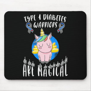 t1d diabetes type 1 awareness t unicorn warriors mouse mat