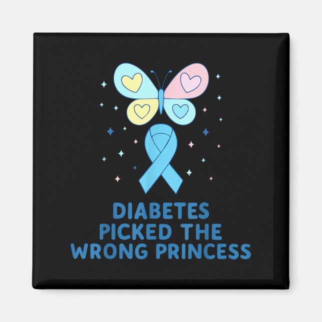 T1d Diabetes Warrior Butterfly Princess Diabetes A Magnet (Front)