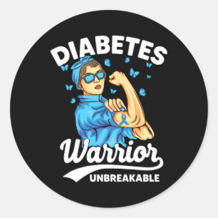 T1d Diabetes Warrior Unbreakable Type 1 Diabetes A Classic Round Sticker