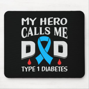 T1d Diabetic Type 1 Diabetes Awareness Father Dad Mouse Mat
