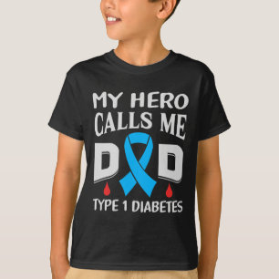T1d Diabetic Type 1 Diabetes Awareness Father Dad T-Shirt