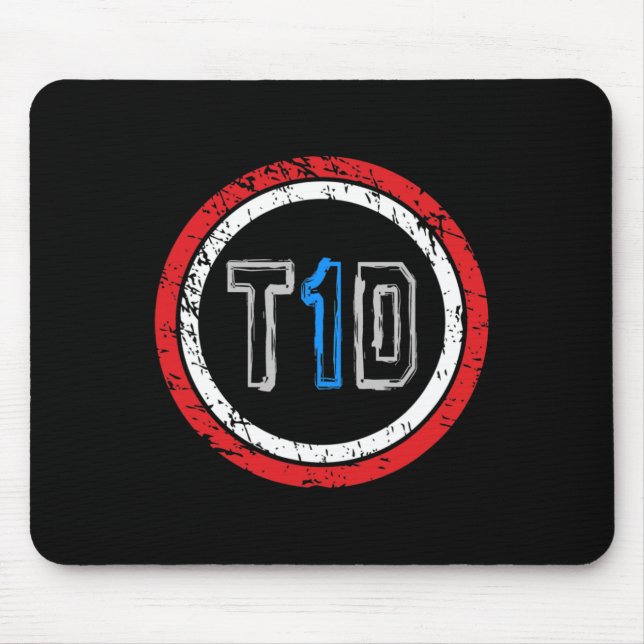 T1D Emblem Type 1 Diabetes Awareness  Mouse Mat (Front)