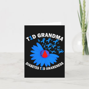 T1d Grandma Diabetes Awareness Type 1 Cure Blue Ri Card