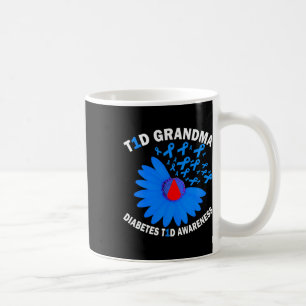 T1d Grandma Diabetes Awareness Type 1 Cure Blue Ri Coffee Mug