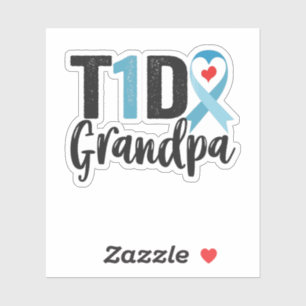T1D Grandpa Diabetes Awareness Ribbon Family Gift