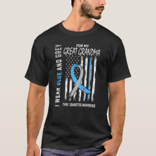 T1d Great Grandma Type 1 Diabetes Awareness Usa Fl T-Shirt