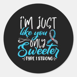 T1d Kids Diabetes Awareness  Classic Round Sticker