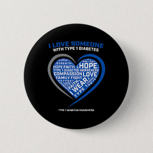 T1D Men Women Youth Kids Diabetic Type 1 Diabetes 6 Cm Round Badge